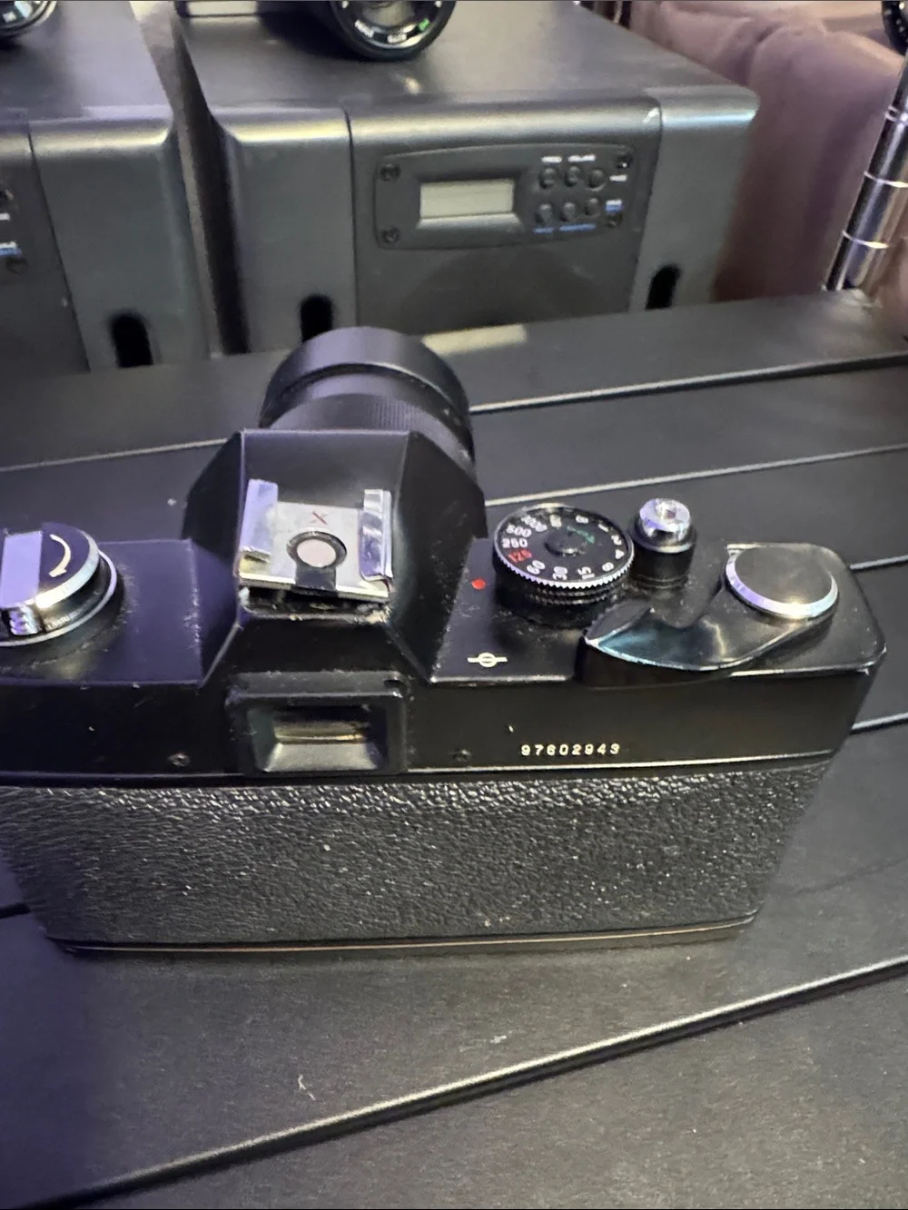 220/SL Black Film Camera with Telephoto Lens